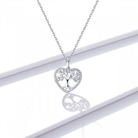Colier argint placat cu platina cu Copacul Vietii si zirconii [6]