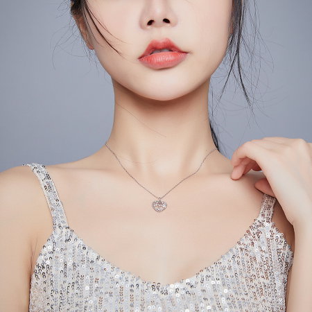 Colier argint placat cu platina cu Copacul Vietii si zirconii [5]