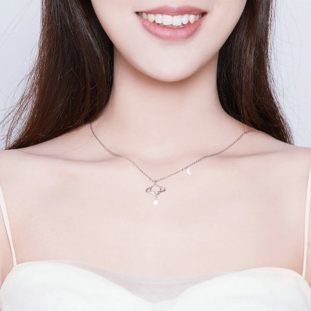 Colier argint Planeta cu Luna si Stea [7]