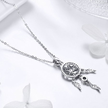 Colier argint reglabil cu Dream Catcher cu Copacul Vietii [2]