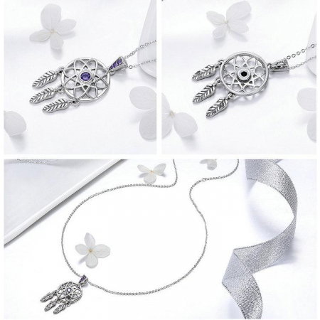 Colier argint reglabil cu Dream Catcher [4]