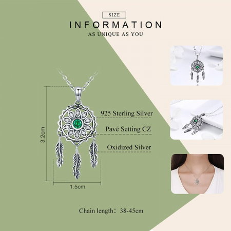 Colier argint reglabil cu Dream Catcher [4]