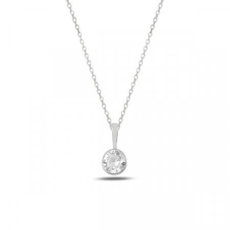 Colier argint rodinat cu zirconiu alb placat cu rodiu - CTU0101 [0]