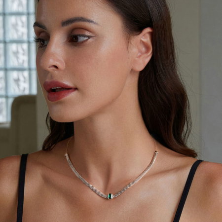 Colier argint choker reglabil cu pandantiv detasabil tip clip [4]