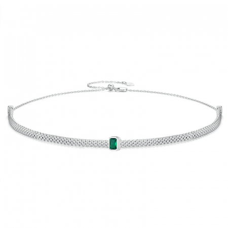 Colier argint choker reglabil cu pandantiv detasabil tip clip [0]