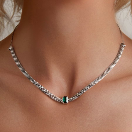 Colier argint choker reglabil cu pandantiv detasabil tip clip [2]