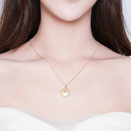 Colier argint Simbolul Soarelui  placat cu aur [7]