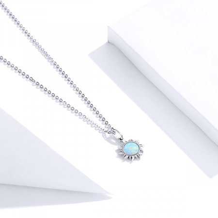 Colier argint Soare de Opal placat cu rodiu [5]