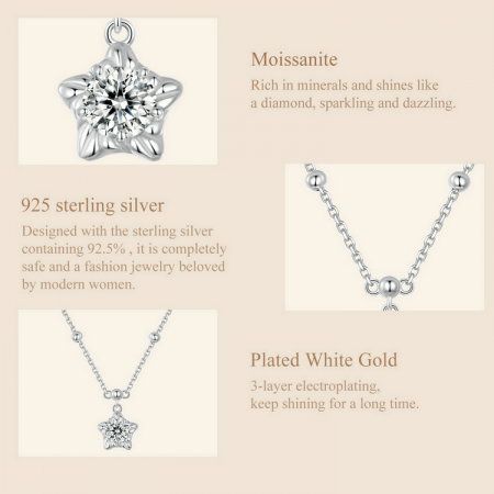 Colier argint stea cu Moissanit [11]