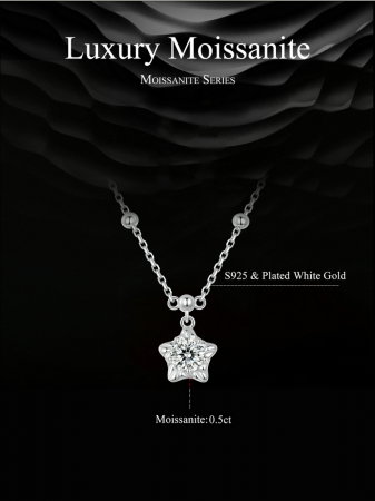 Colier argint stea cu Moissanit [14]