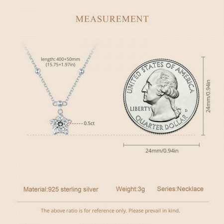 Colier argint stea cu Moissanit [10]