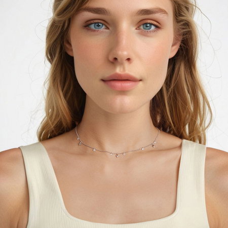 Colier argint stelute si zirconii [7]