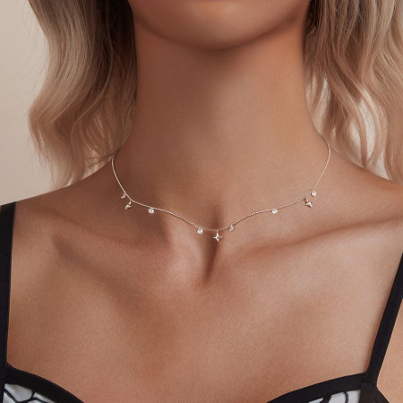 Colier argint stelute si zirconii [1]
