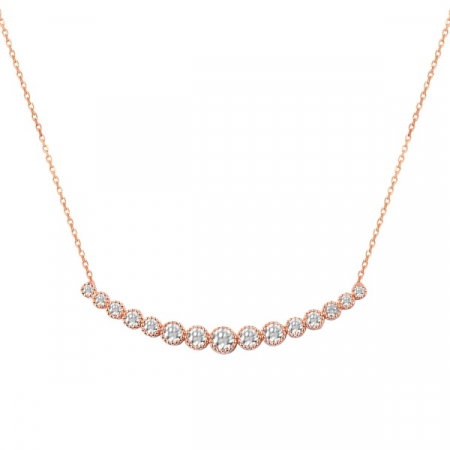 Colier argint tennis cu zirconii placat cu aur roz [0]