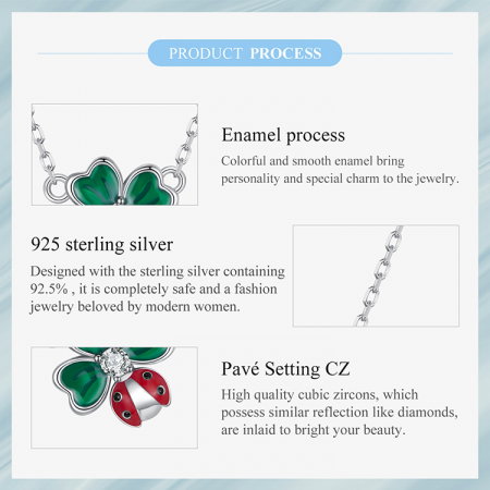 Colier argint trifoi cu 4 foi si gargarita [12]