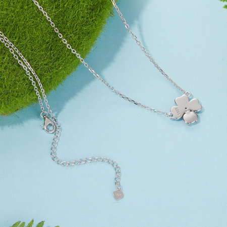 Colier argint trifoi cu 4 foi si gargarita [6]