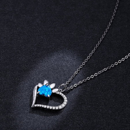 Colier argint urmele inimii [2]