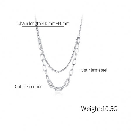 Colier din inox cu 2 lantisoare [3]