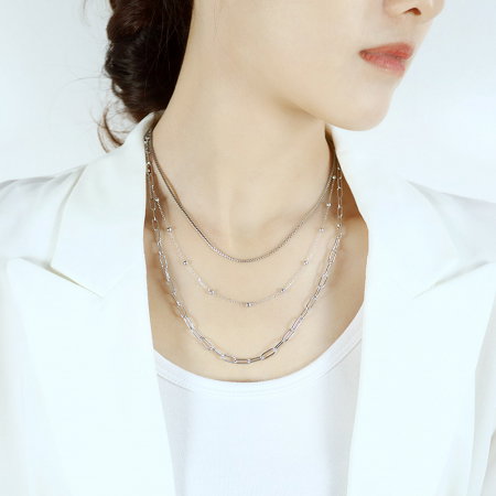 Colier din inox cu 3 lantisoare [5]