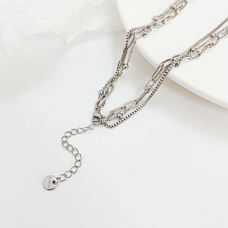 Colier din inox cu 3 lantisoare [3]