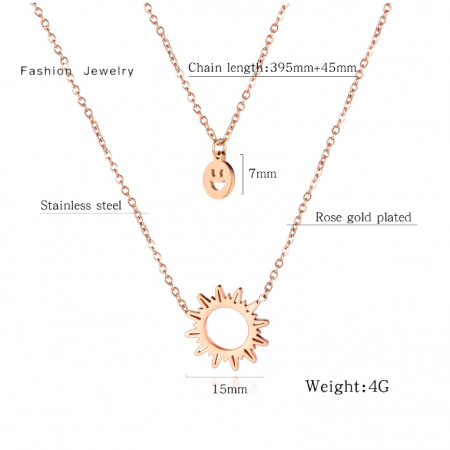 Colier dublu din inox placat cu aur [3]