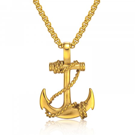 Colier inox ancora 55 cm