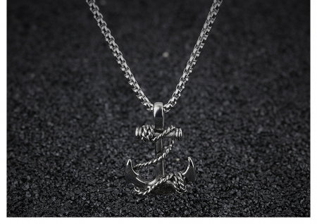Colier inox ancora 55 cm [2]