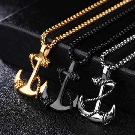 Colier inox ancora 55 cm [7]