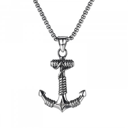 Colier inox ancora 55 cm