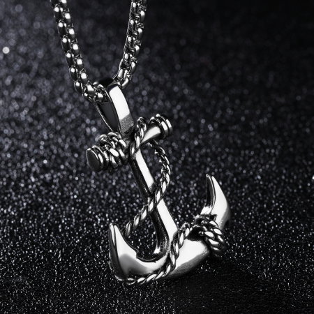 Colier inox ancora 55 cm [4]