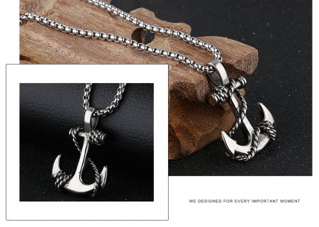 Colier inox ancora 55 cm [3]