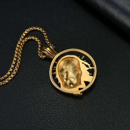 Colier inox auriu cu Isus [4]