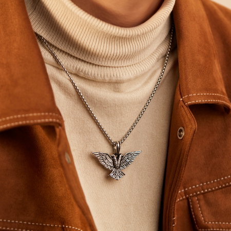 Colier inox cu vultur heraldic [3]