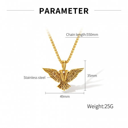 Colier inox cu vultur heraldic [5]