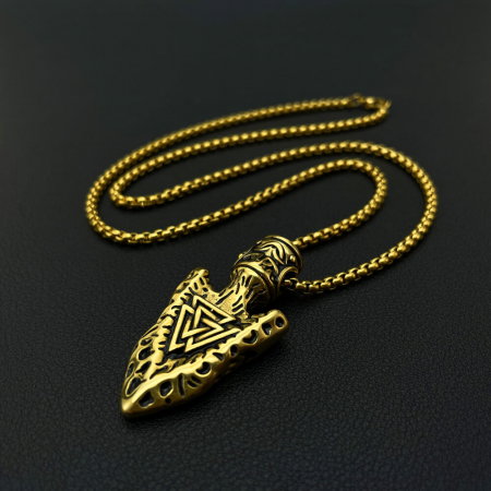 Colier inox auriu Viking 70 cm [2]
