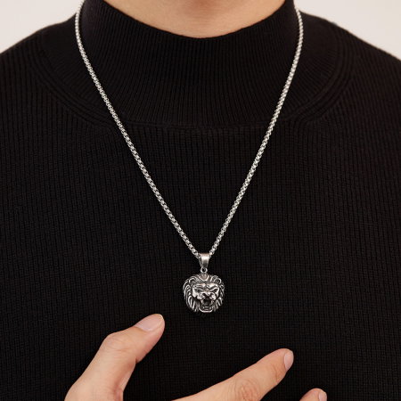 Colier inox Cap de Leu – Simbol al Puterii și Curajului [13]