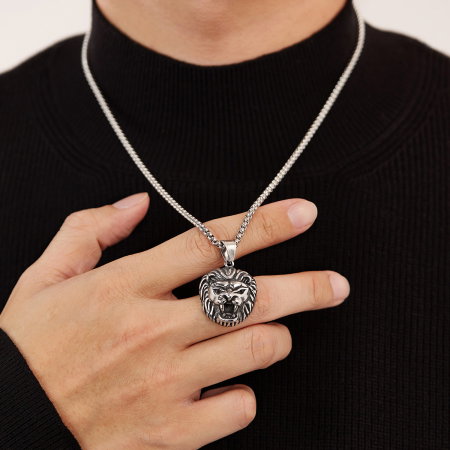 Colier inox Cap de Leu – Simbol al Puterii și Curajului [7]