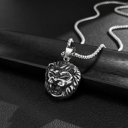 Colier inox Cap de Leu – Simbol al Puterii și Curajului [2]
