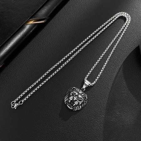 Colier inox Cap de Leu – Simbol al Puterii și Curajului [12]