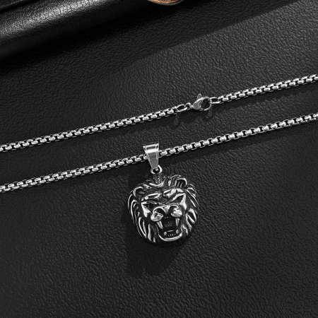 Colier inox Cap de Leu – Simbol al Puterii și Curajului [6]