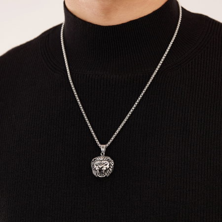 Colier inox Cap de Leu – Simbol al Puterii și Curajului [11]