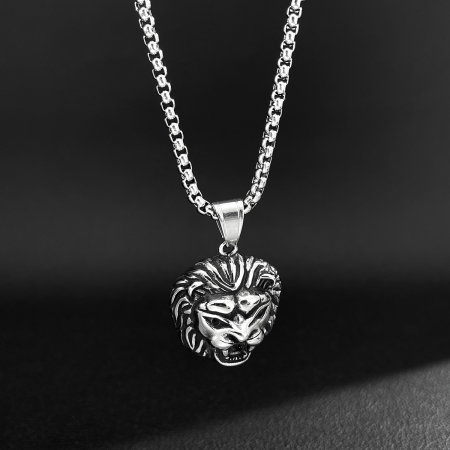 Colier inox Cap de Leu – Simbol al Puterii și Curajului [8]