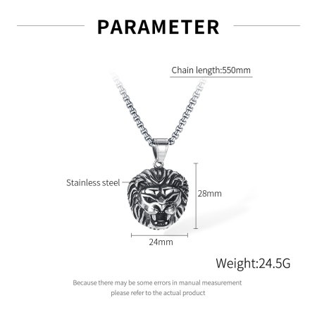 Colier inox Cap de Leu – Simbol al Puterii și Curajului [9]