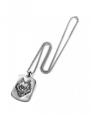 Colier inox placuta cu cap de lup [2]