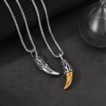 Colier inox Colț Tribal – Simbol al Forței și Instinctului Primar [4]
