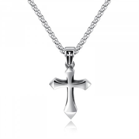 Colier inox cruce 55 cm [0]