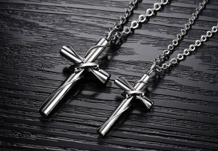 Colier inox cruce 50 cm [5]
