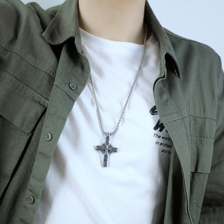 Colier inox cruce 55 cm [10]