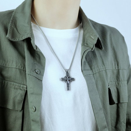 Colier inox cruce 55 cm [7]