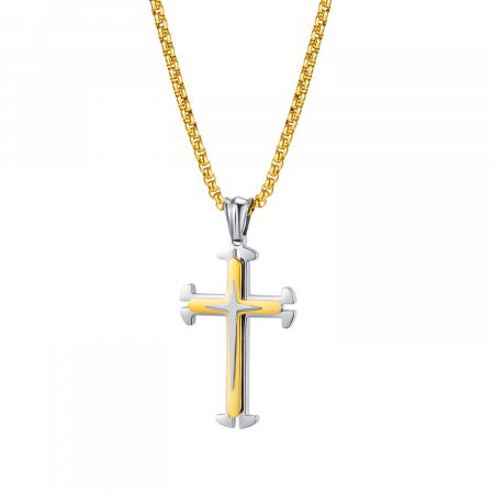 Colier inox cruce 55 cm